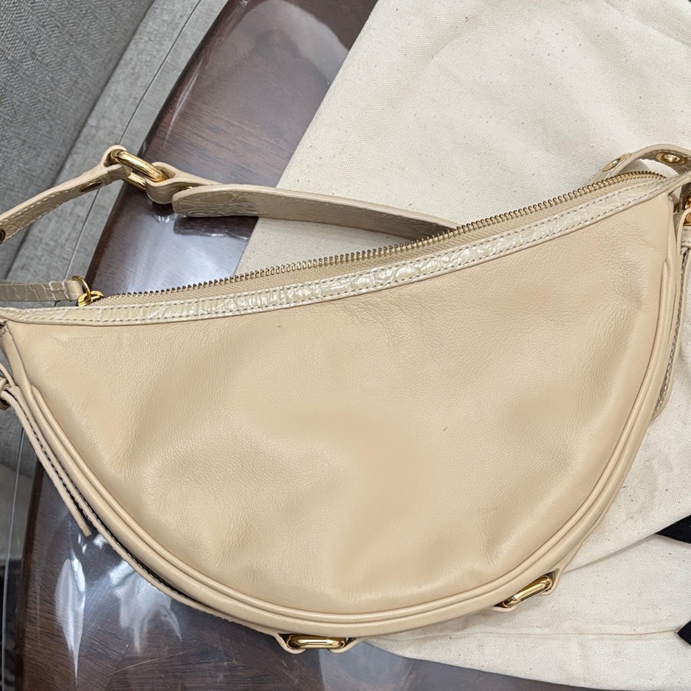 BY FAR Cream Leather Shoulder Bag - Picture 3 of 9